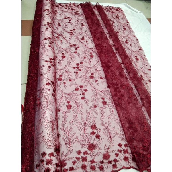 Kain Tile Akar Mutiara/Sorousky/Tile Akar/Bahan Kebaya