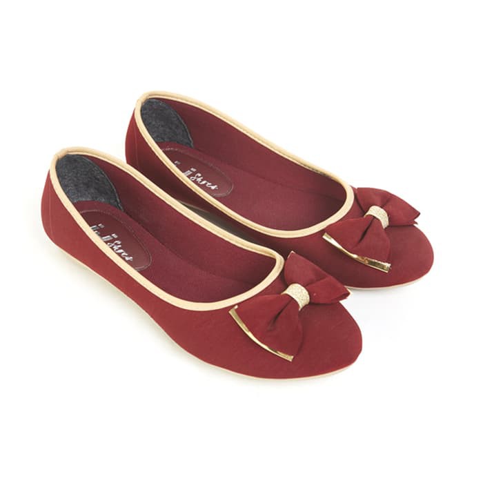 maroon ballerina shoes