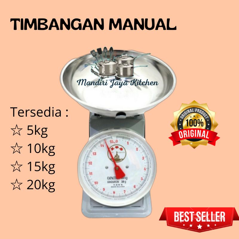 Timbangan Crown Manual/Timbangan Buah/Timbangan Sayur/Timbangan 5kg/10kg/15kg/20kg