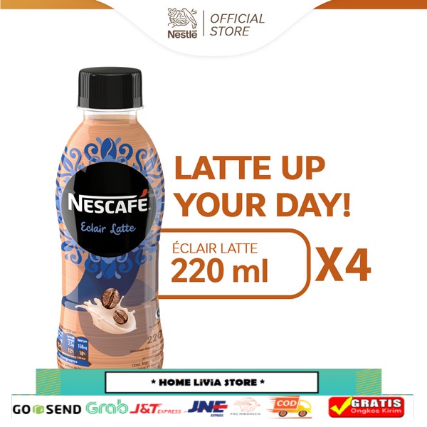 

NESCAFE Minuman Kopi Susu Kopi Instan Éclair Latte 220ml x 4 pcs