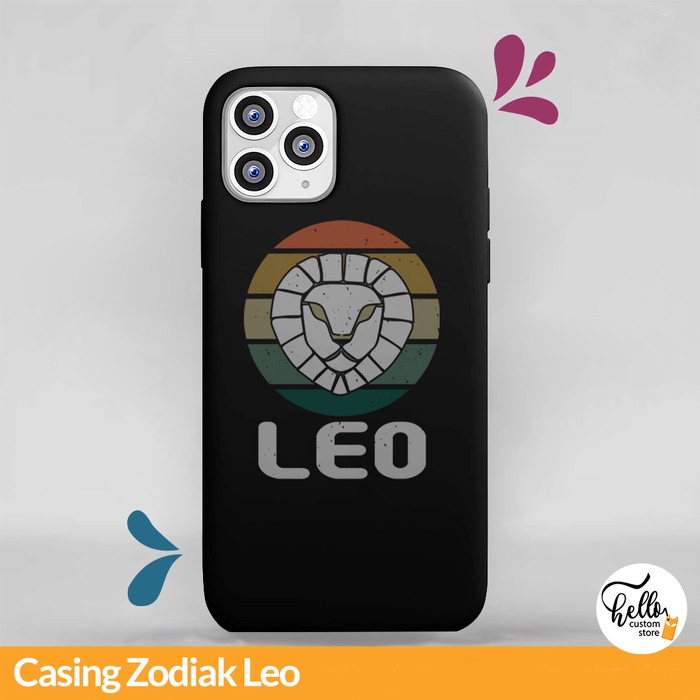 Custom Case Smartphone Handphone Zodiak Leo Untuk Semua Tipe HP