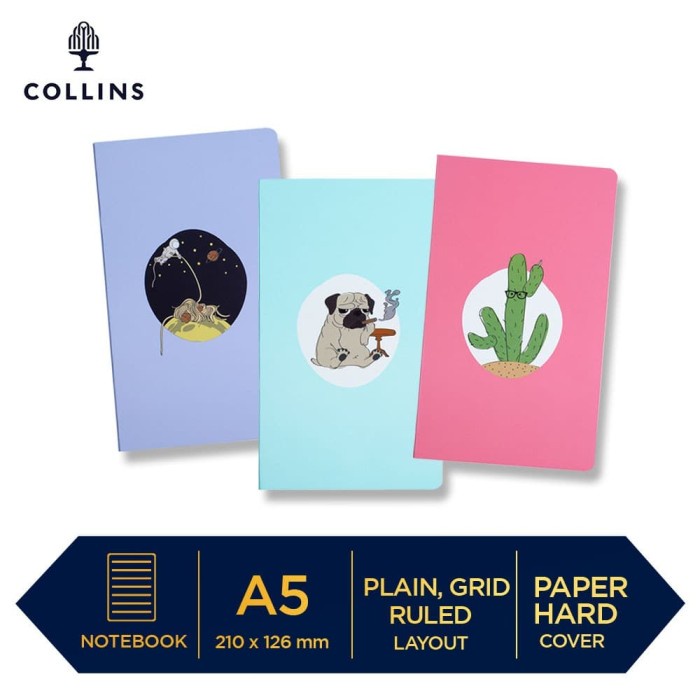 

Collins Notebook Oddball A5 Slim 3 Book Rulled/Grid/Plain Buku Agenda