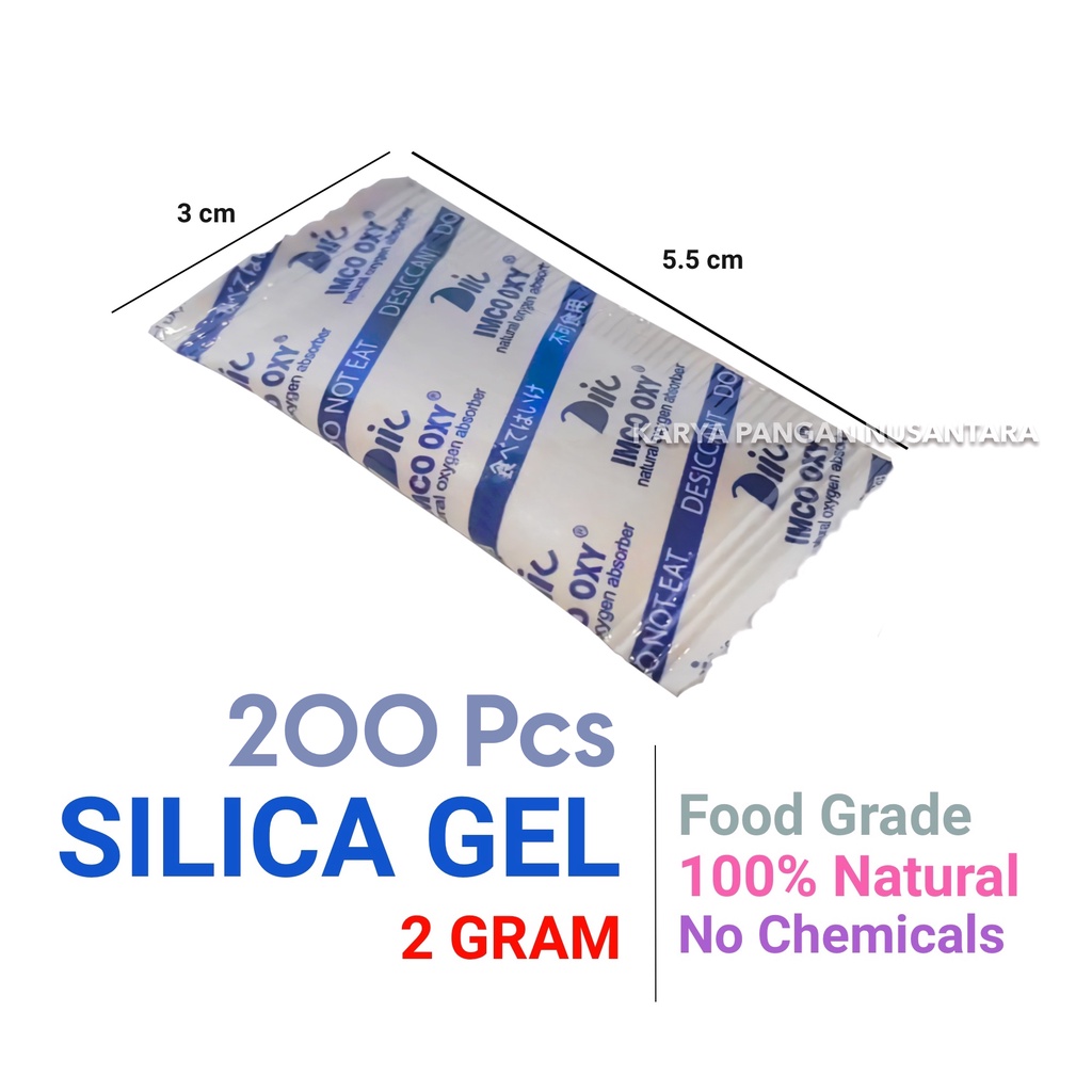 SILICA GEL FOOD GRADE 2 GRAM SILICA GEL MAKANAN 2 GR PACK 200 PCS