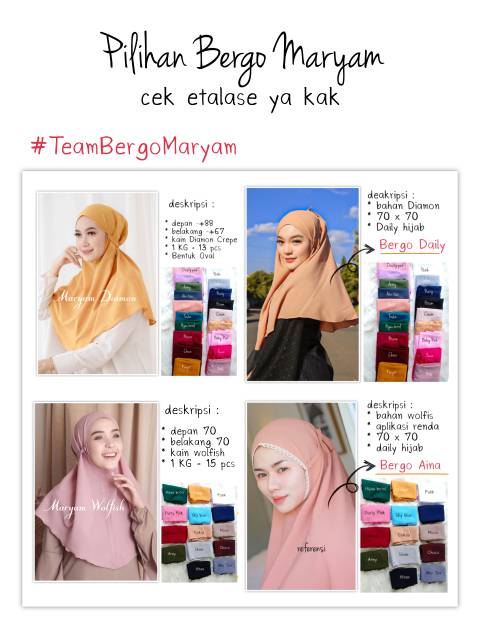 BERGO MARYAM KRIWIL /JILBAB MURAH / HIJAB NON PET TERBARU