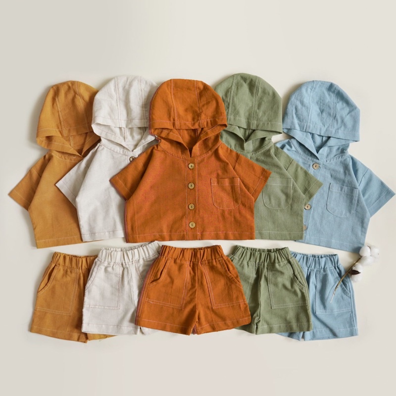 Setelan Anak Unisex Tutup Kepala Baju Oversized dengan Tudung ZUKO HOODIE SET