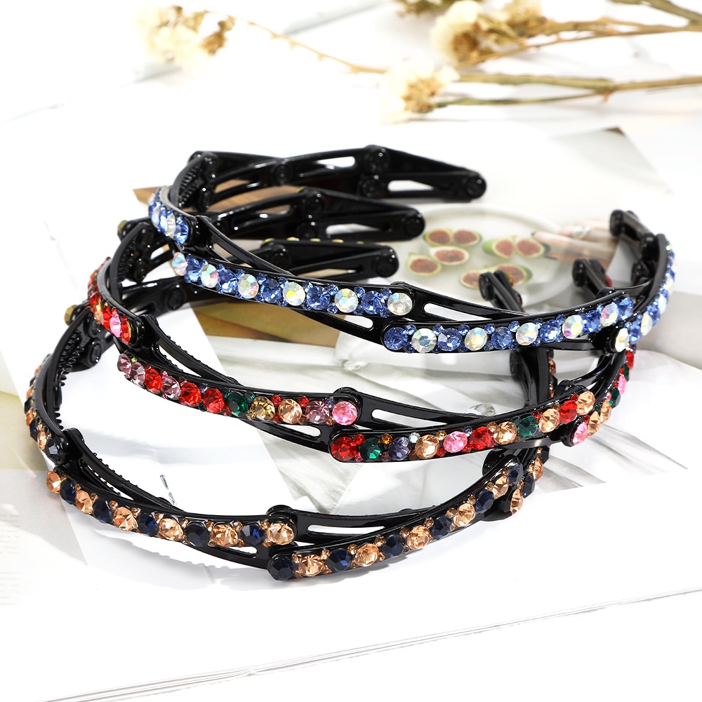 Korean Folding Rhinestone Headband Fashion Diamond Portable Face Washing Hairband Women Hair Accessories