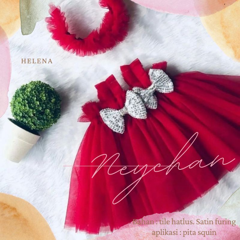 DISKON 70% TURUN HARGA gaun helena dress bayi neychan gaun aqiqah baptis