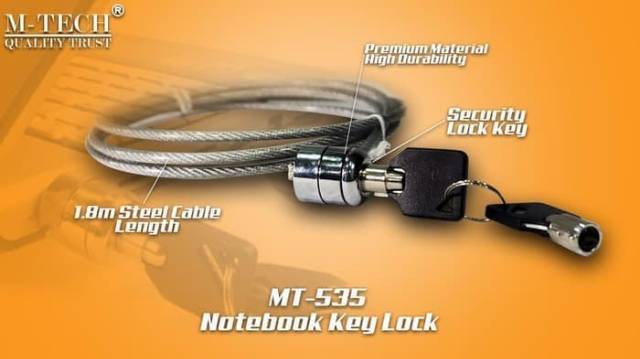 M-Tech pelindung laptop/Kunci Pengaman Laptop Notebook dengan Anak Kunci MTC-MT-535-KY