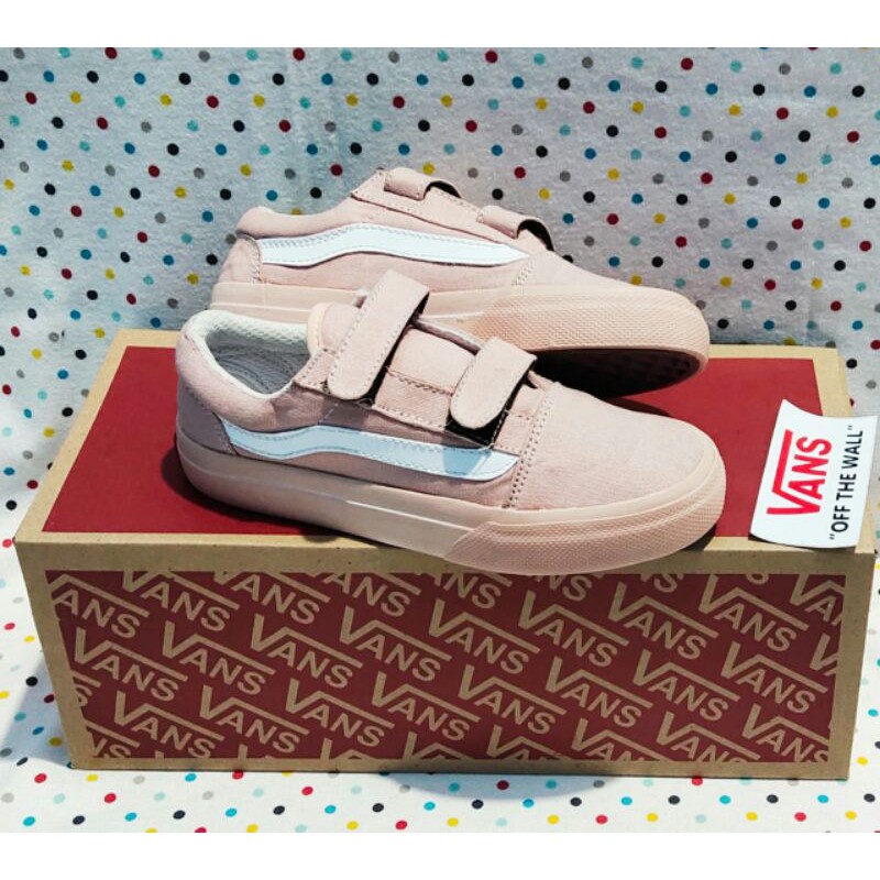 SEPATU V4NS ANAK OLD SKOOL PEACH VELCRO TALI 16-35 SEPATU SNEAKER ANAK SEPATU ANAK PEREMPUAN