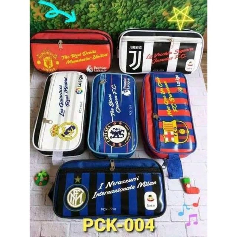 Tempat Pensil / Pencil Case / Tepak Kain Team Sepak  Bola-Motif Random