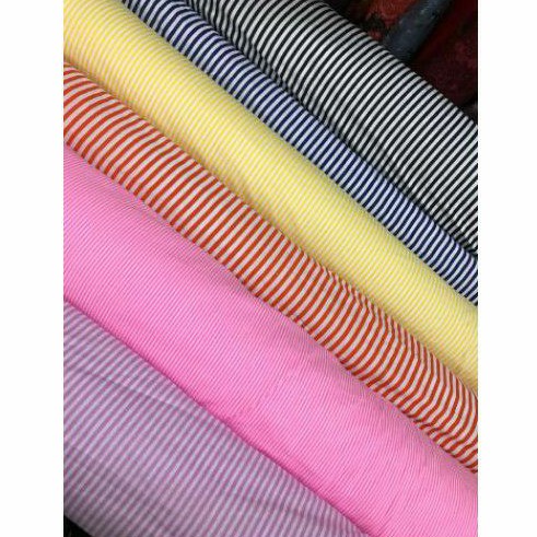 Kain Katun Salur Garis Stripe Kecil Besar Meteran