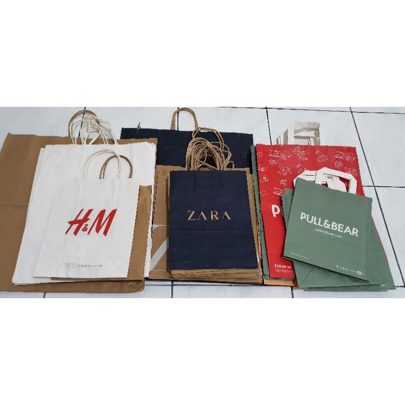 

Zara, H&M, Pull&Bear Paperbag Min 2pcs