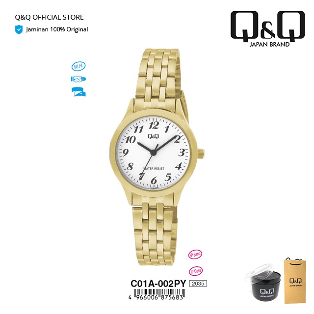 Q&Q QnQ QQ Jam Tangan Arloji Wanita Fashion Analog Stainless Steel - C01 C01A Water Resist 3 BAR-2