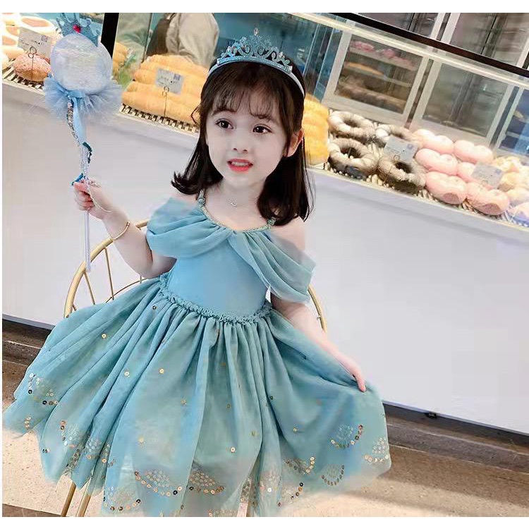 (LOLI-JKT) BD-147 DRESS ANAK GAUN PESTA BIRU STRAPLESS SIZE 90-140