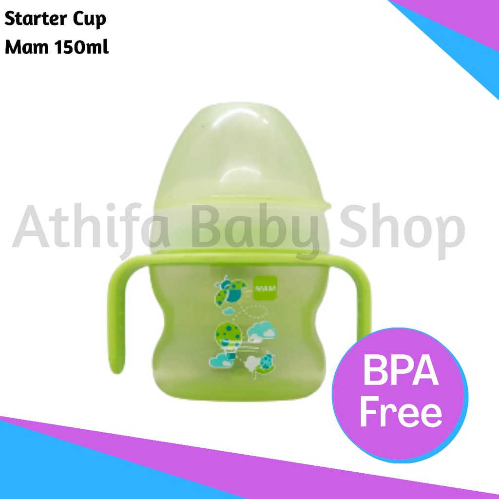 Botol minum Anti tumpah bayi anak MAM Starter Cup Extra Soft Spout 4m+ 150ml BPA Free With Handle