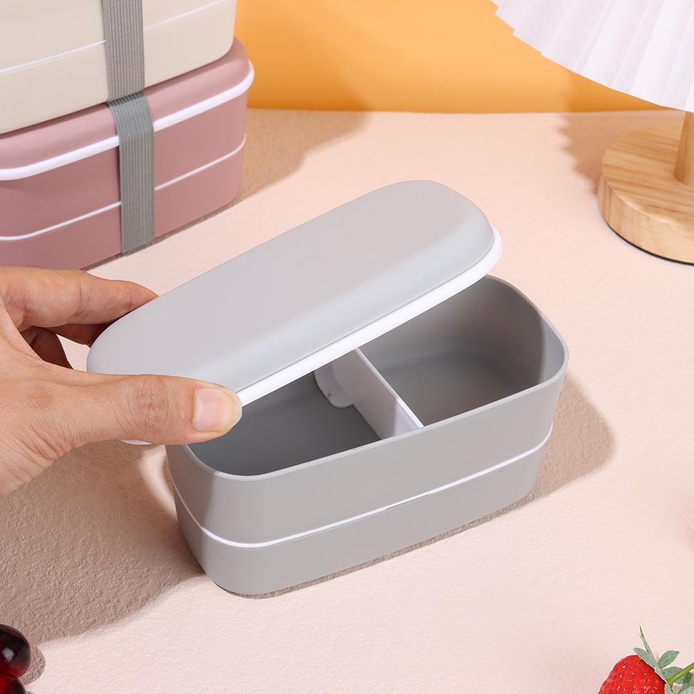 Populer Bento Box Aksesoris Dapur Double Layers Ramah Lingkungan Lunch Box