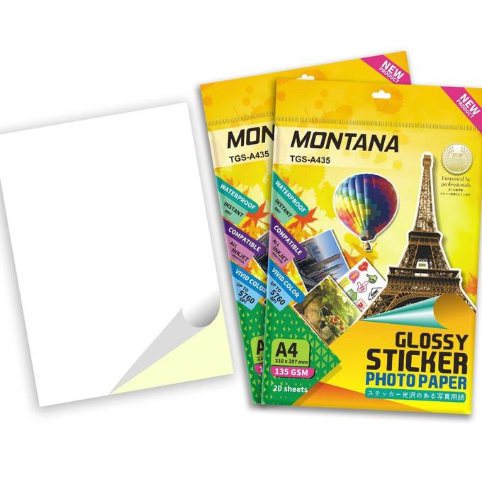 

IHOT SALEl Glossy Sticker Paper / Kertas Photo Glossy Sticker Montana TGS-A435