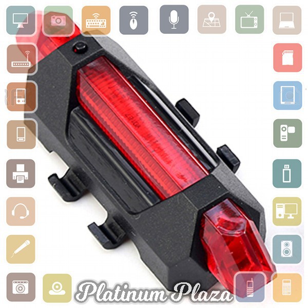 TaffLED Defensor Lampu Sepeda 5 LED Taillight Rechargeable - DC-918 `FE82WS- Red