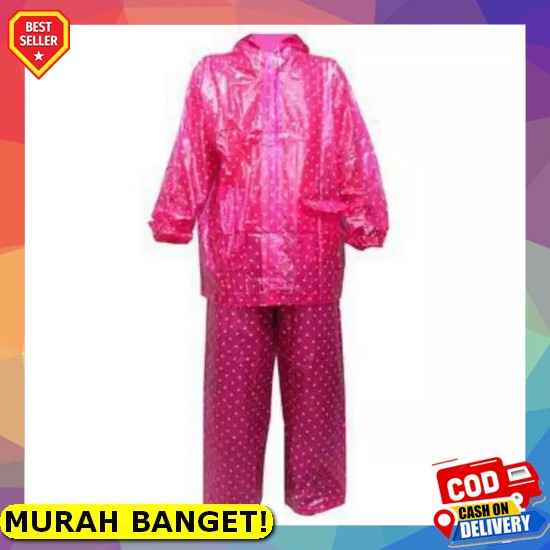 Jas Hujan Eva Mantel Mantol Mantrol Plastik Transparan Polkadot K Ko368 Rain City Galaxy 69120 Dew J