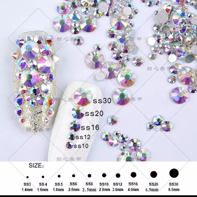 Bahan swarovski blink ab silver ab palagi  isi1440pcs blink nail art henna