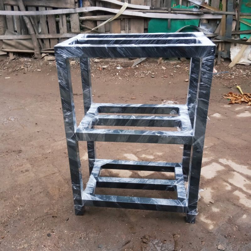 rak aquarium atas aquarium bawah rak sepatu ukuran 50x30x70 bahan besi hollo