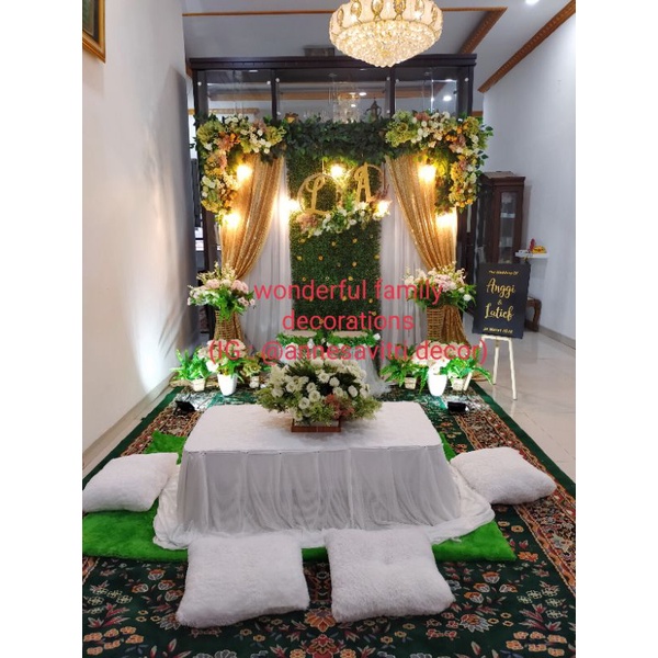 dekorasi akad nikah 2 meter + meja akad lesehan