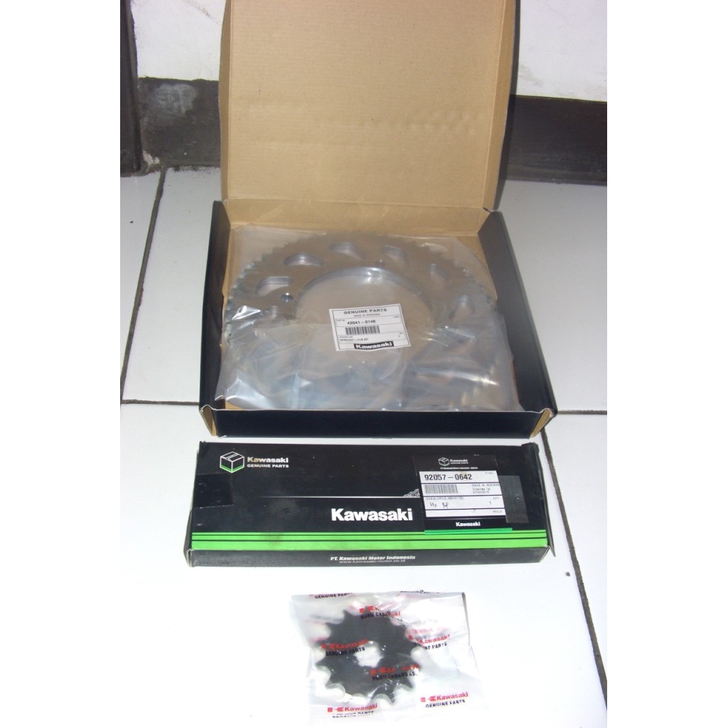 Gear + Rantai Set / Chain Kit KLX 150 BF Ori