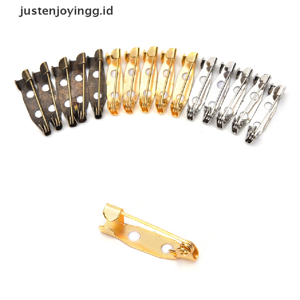 【justenjoyingg.id】 50pcs Safety Brooch Catch Bar Locking Pins Back Base Findings DIY Craft 20mm .