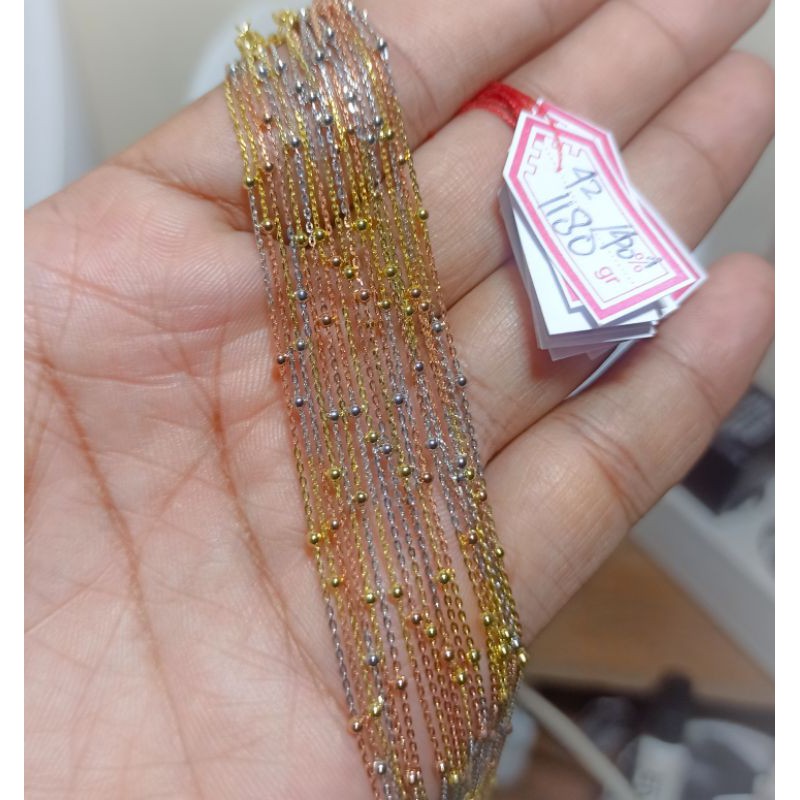 Kalung jedar emas asli kadar 420% 3 warna