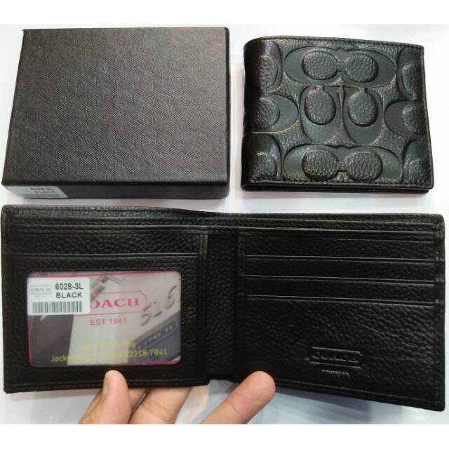 Dompet coach lipat pendek kulit import