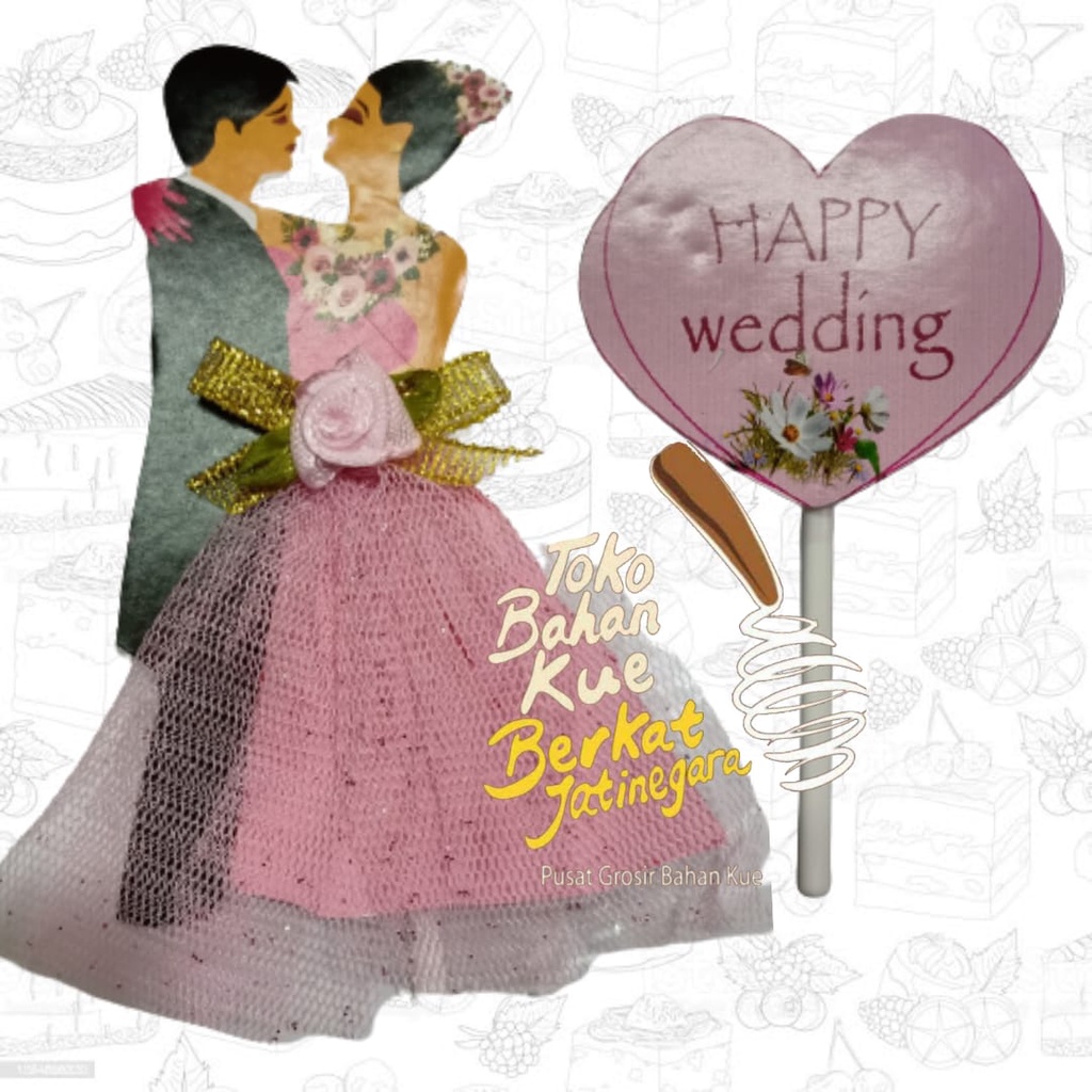 TOPPER CAKE TUSUK WEDDING / HIASAN WEDDING PARTY