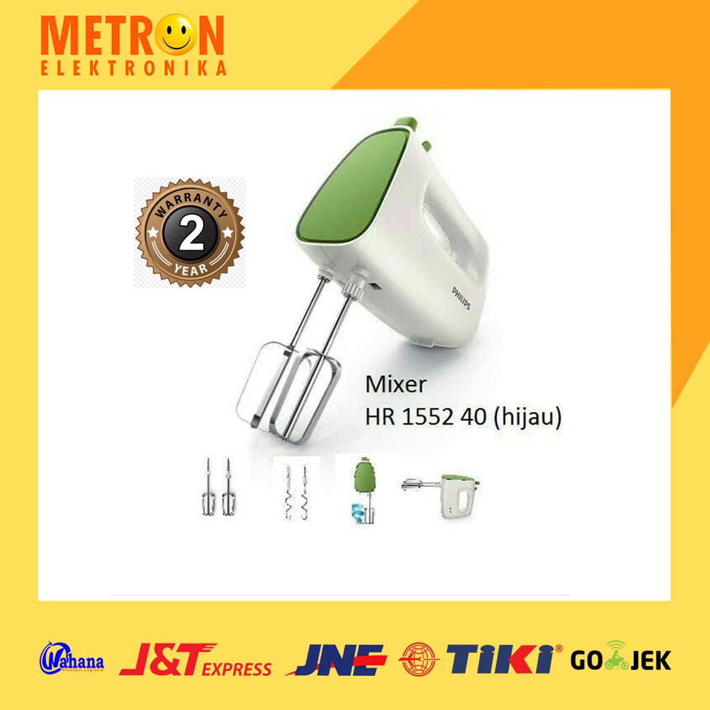 PHILIPS HR 1552 / 40 / MIXER TANGAN HIJAU / HAND MIXER GREEN / HR1552