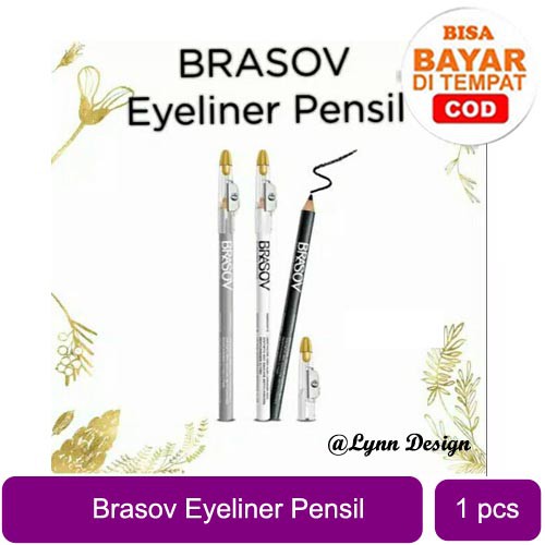 BRASOV Kosmetik / Makeup Pensil Eyeliner Netto 1.1 G Dengan Serutan Black Eyeliner Pencil