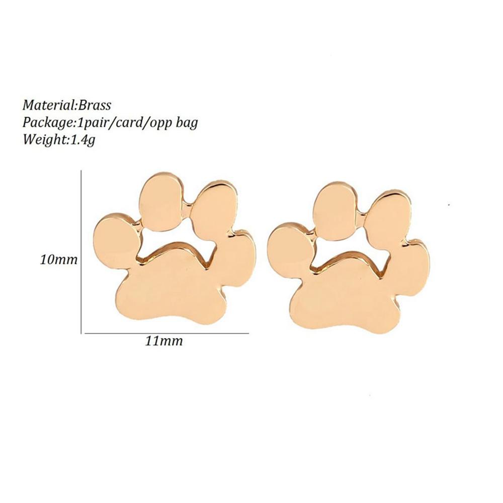 R-flower 1pasang Perhiasan Anting Tapak Anjing Anallergic Animal Paw Brass