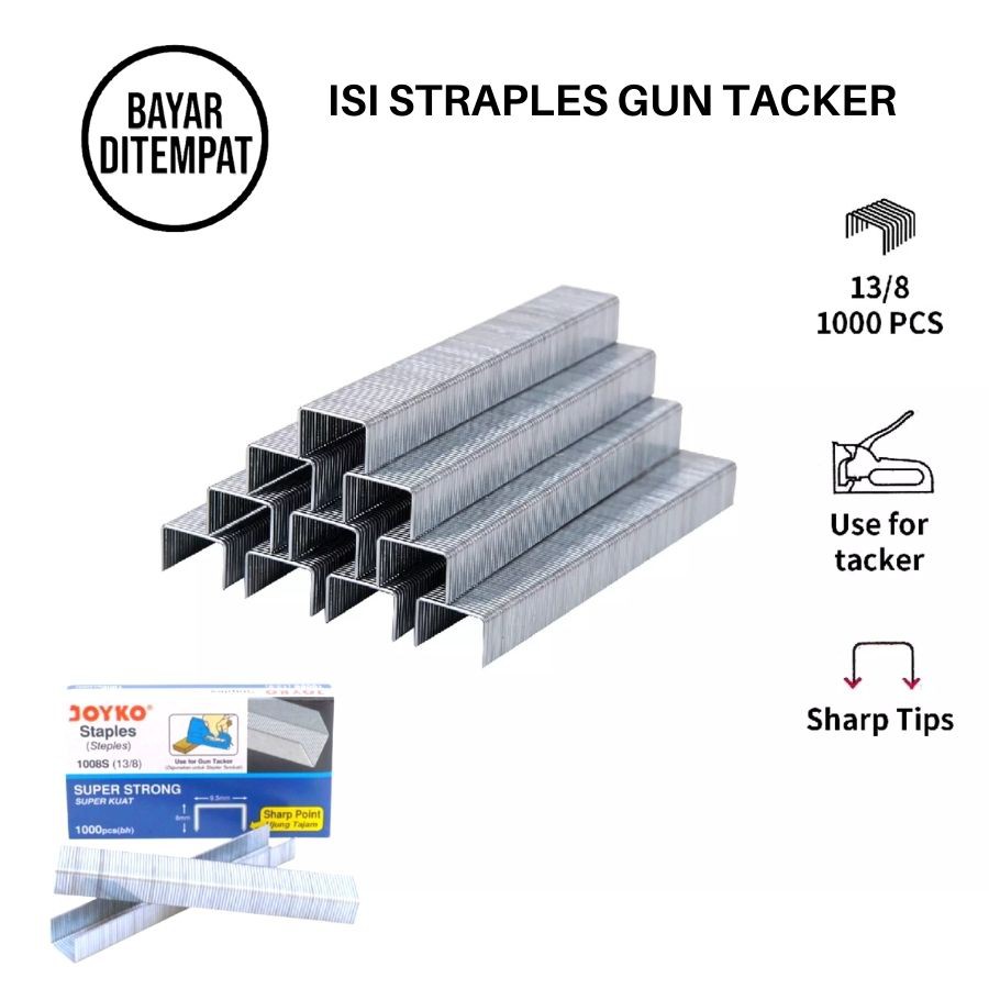 Jual BWDO Isi Stepler Tembak Refil Joyko 13 8 Gun Tacker Isi 1000 5000 Pcs Streples Anti Karat