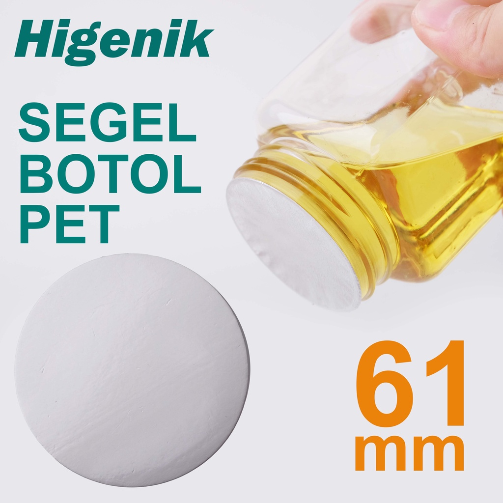 Segel Induksi Botol PET 61 - Segel Seal Alumunium Foil Botol Toples Plastik