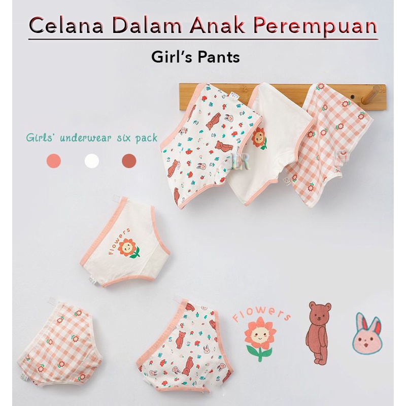 3pcs/Lot Celana Dalam Anak Perempuan M - 2XL Celana Boxer Pakaian Dalam Pendek Shot Short Pants Wanita Gadis Anak-Anak Underwear Girls Katun Import Stretch Stret Daleman Celana / Rok / Dress Hot Pants