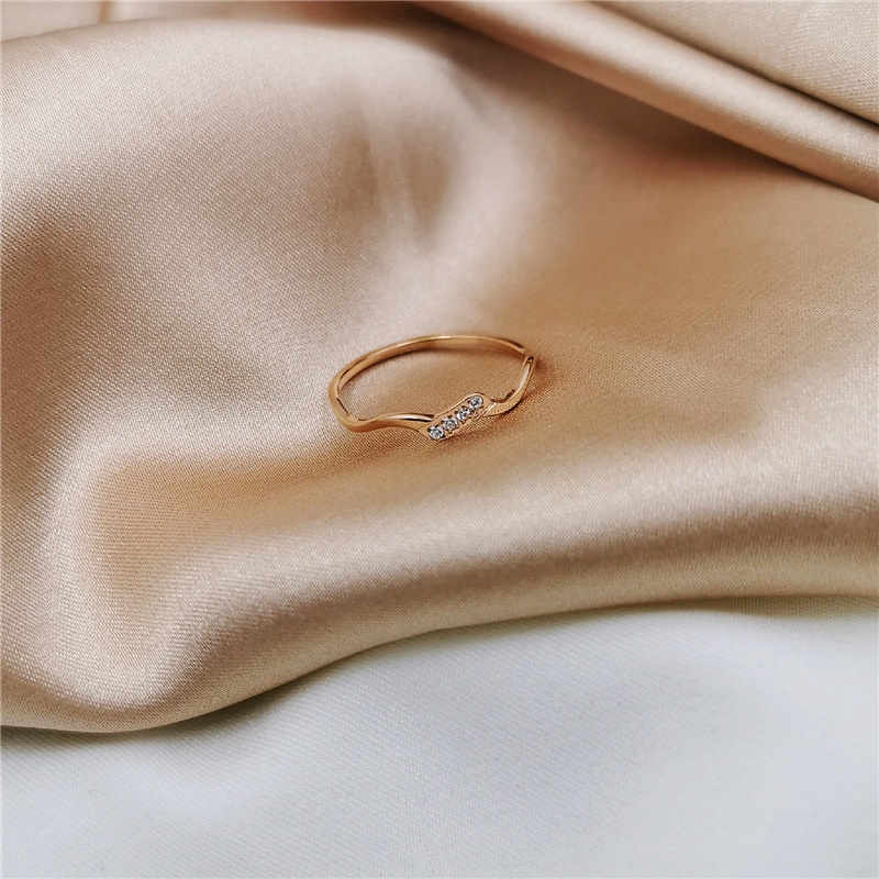 Korea Cincin Baja Titanium Kristal Berlian Mawar Emas S925 Perak Wanita Fashion Perhiasan Rose Gold Pertunangan Pernikahan Rings