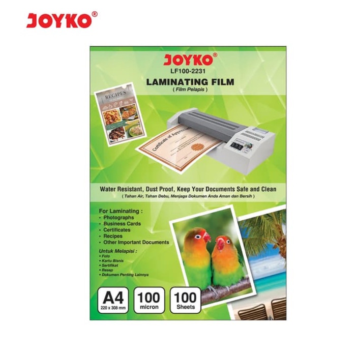 

Termurah Laminating Film / Plastik Laminating Joyko Lf100-2231 (A4)