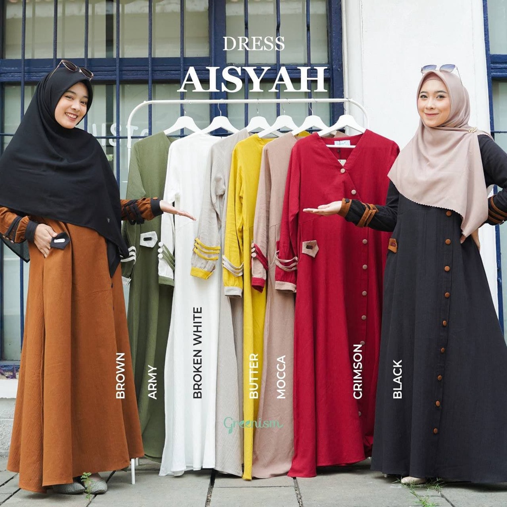 Greenism Gamis Aisyah Quality Premium Syari'i Dress