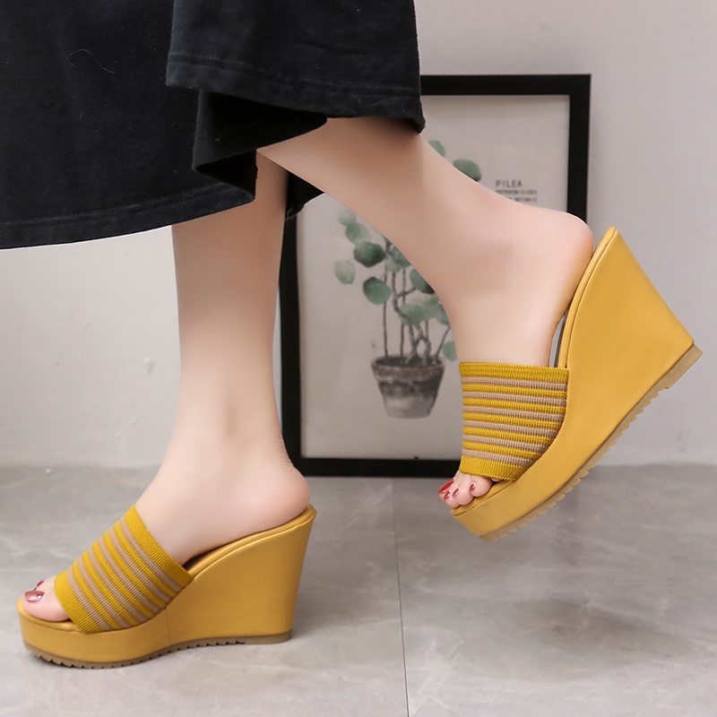 RYX - Dualie Lines Sandal Wedges Wanita Fashion Casual - LIMITED STOCK