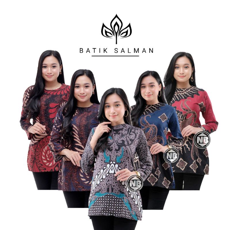 [ BISA COD ] Blouse batik baju batik kantor wanita premium