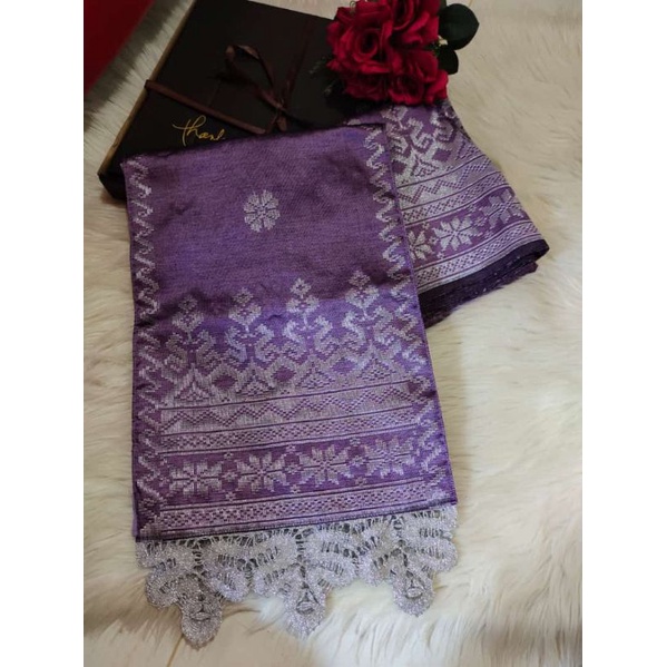 Songket Silungkang warna lilac