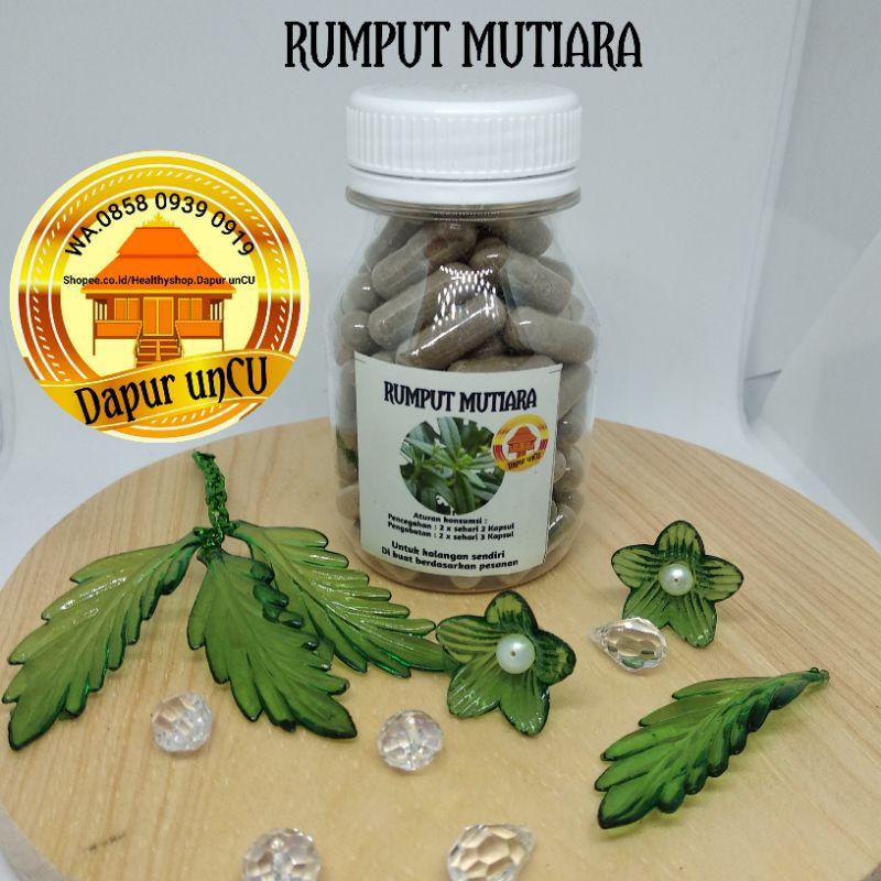 

RUMPUT MUTIARA, 100 kapsul. ( di buat ketika ada pesanan, sehingga produk selalu baru..)