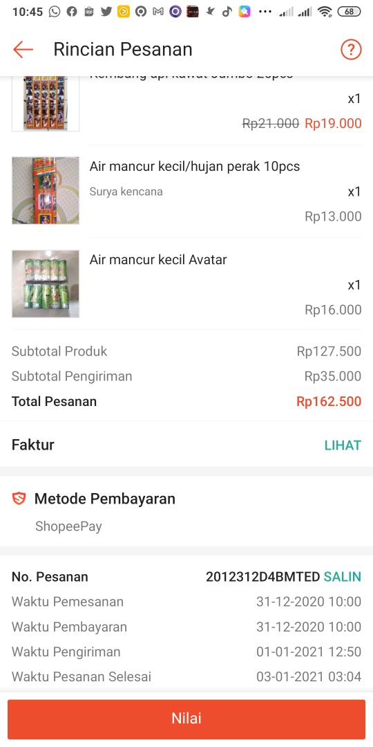 Air Mancur Besar/kecil Hujan Perak 10pcs