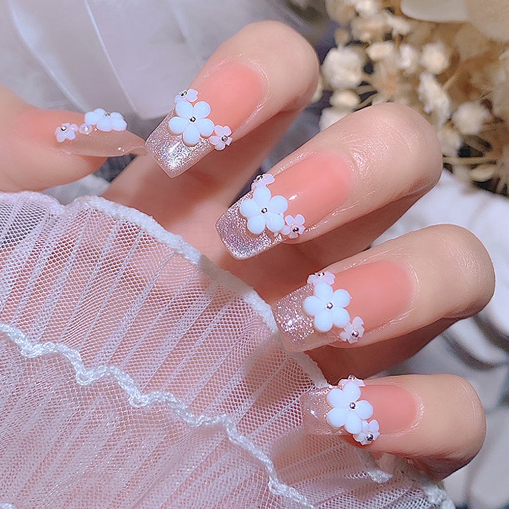 Mxbeauty Stiker Kuku 3d Gaya Jepang Motif Bunga Aksen Berlian Imitasi Untuk Aksesoris Nail Art / Manicure Diy