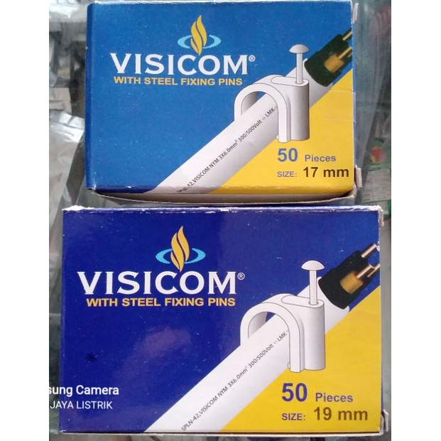 Klem Beton/Klem Kabel/Clamp Visicom Ukuran 17mm&amp;19mm Isi 50 Pcs