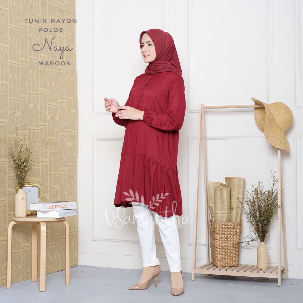 vSamantha - Tunik Muslim Polos Naya