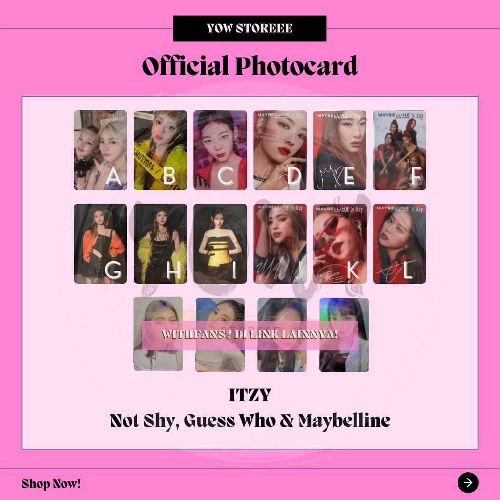 [ITZY] Photocard & Postcard Guess Who Not Shy Maybelline Ryujin Yeji Chaeryeong Lia Yuna Album ITZY 