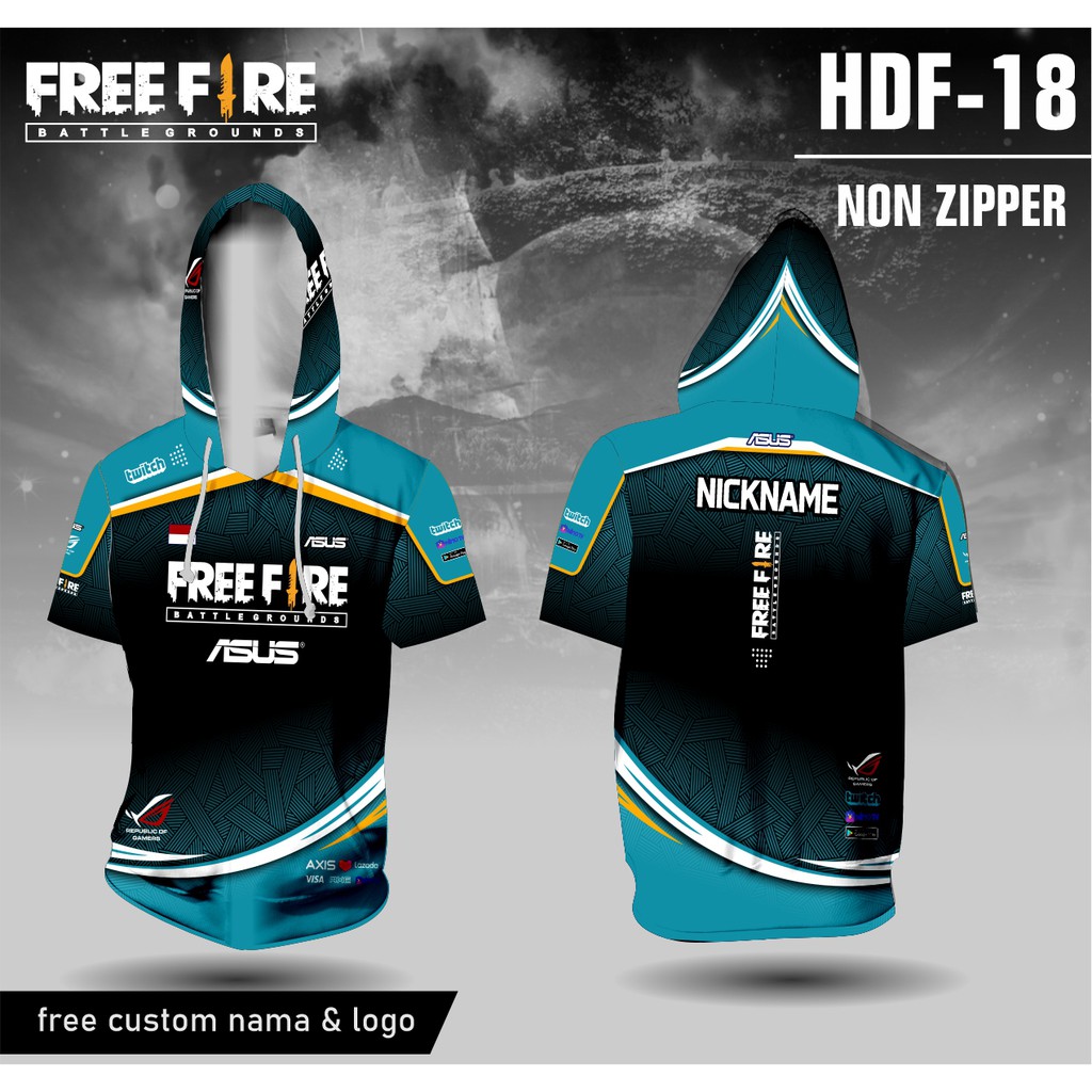 Jersey hoodie free fire baju ff asus kaos game